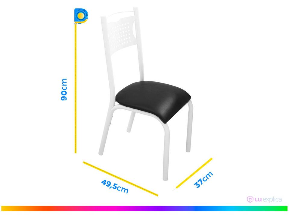 Mesa de Jantar 6 Cadeiras Retangular Aço Tampo Granito Poeme Ciplafe - 13
