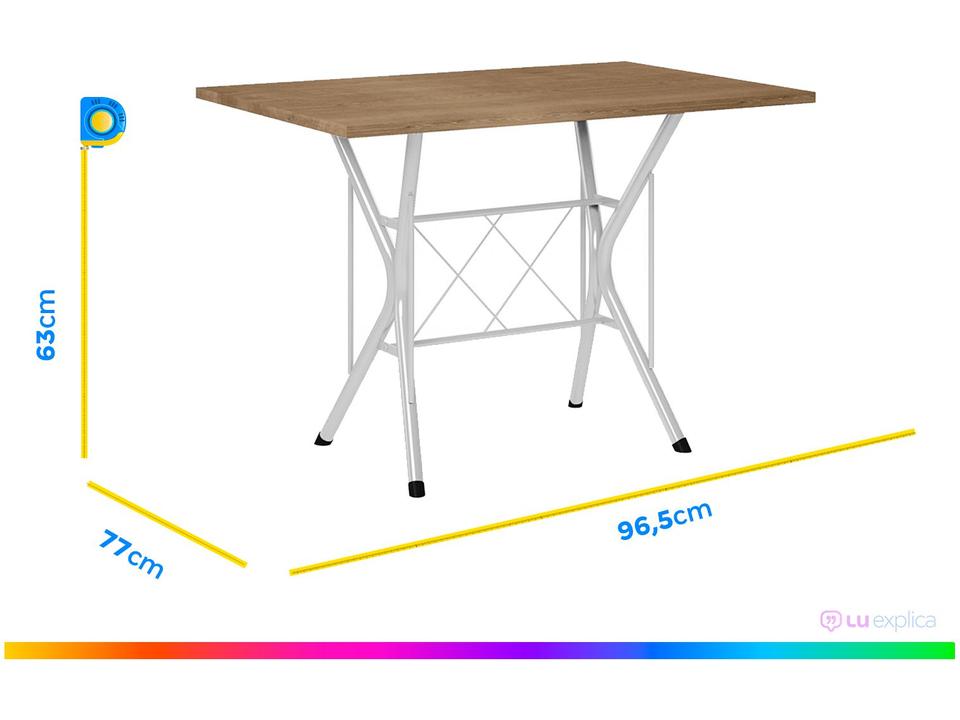 Mesa de Jantar 6 Cadeiras Retangular Branca - 5