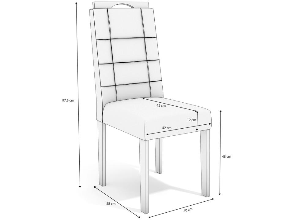 Mesa de Jantar 6 Cadeiras Retangular Cinza Kappesberg Esmeralda - 4