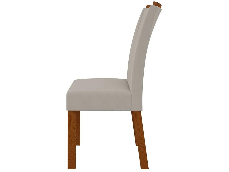 Mesa de Jantar 6 Cadeiras Retangular Frassino e Off White Móveis Lopas Apogeu - 11