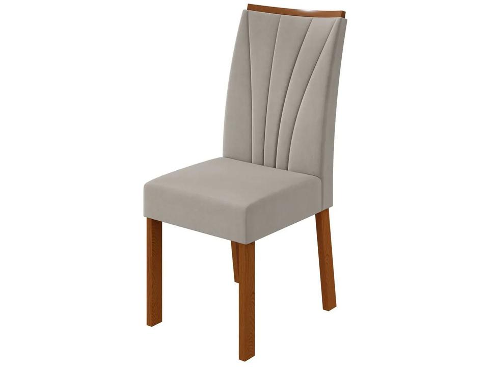 Mesa de Jantar 6 Cadeiras Retangular Frassino e Off White Móveis Lopas Apogeu - 10