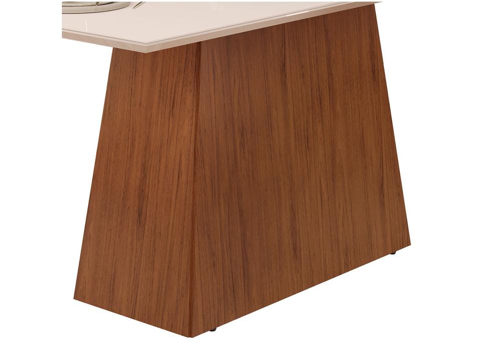 Mesa de Jantar 6 Cadeiras Retangular Freijó Off White e Creme DJ Móveis Copenhague - 6