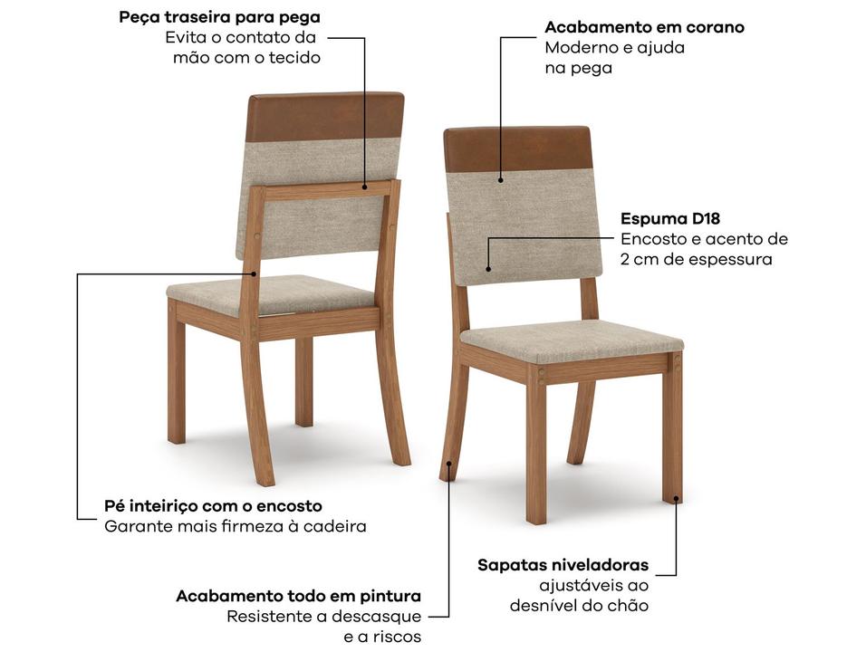 Mesa de Jantar 6 Cadeiras Retangular Henn Natalí - 2
