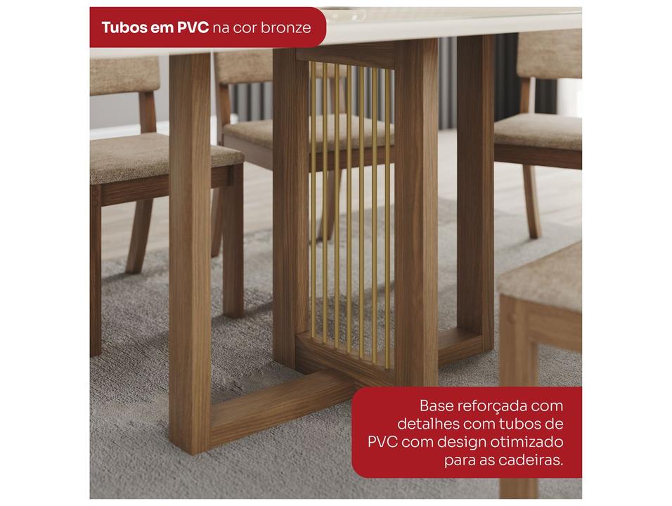 Mesa de Jantar 6 Cadeiras Retangular Henn Natalí - 6