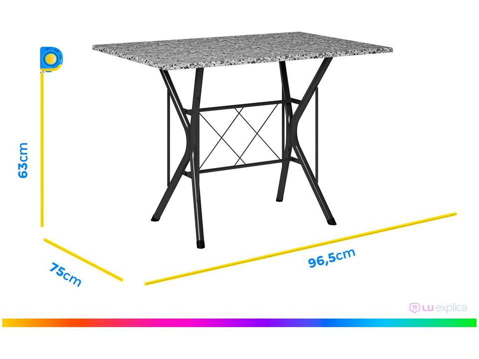 Mesa de Jantar 6 Cadeiras Retangular Preta - 2