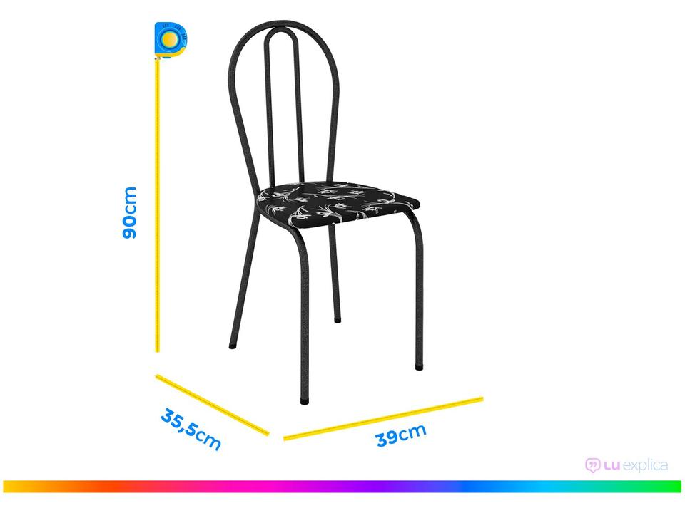 Mesa de Jantar 6 Cadeiras Retangular Preta - 3