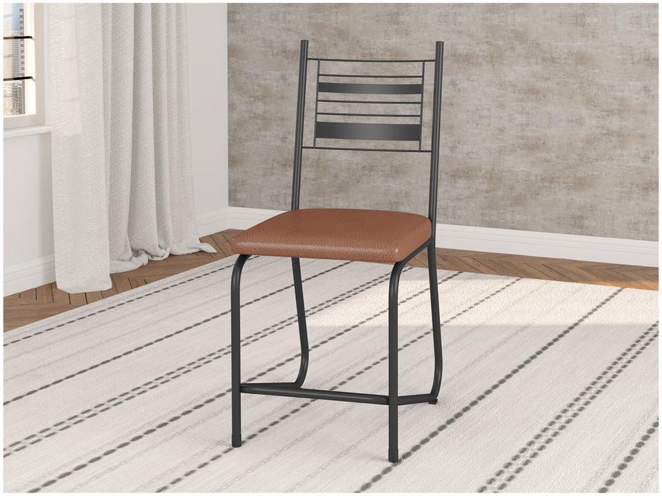 Mesa de Jantar 6 Cadeiras Retangular Preto Fosco Artefamol Valência - 1