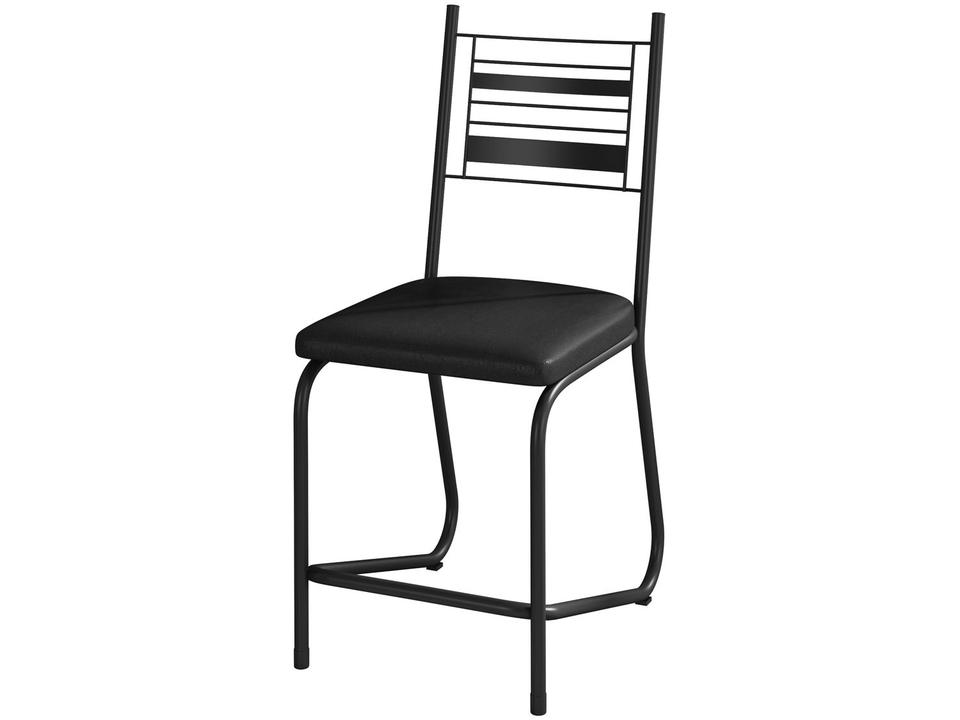 Mesa de Jantar 6 Cadeiras Retangular Preto Fosco Tampo de Vidro Artefamol Valência - 3