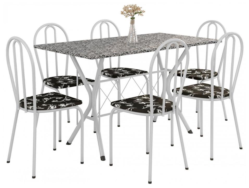 Mesa de Jantar 6 Lugares Retangular Branca - 5