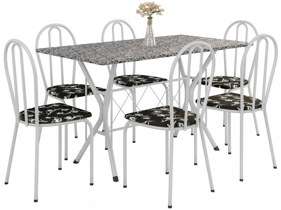 Mesa de Jantar 6 Lugares Retangular Branca - 4