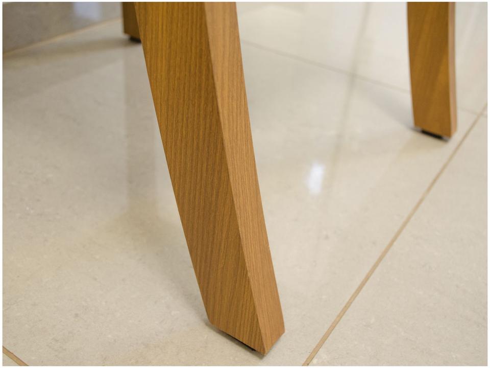 Mesa de Jantar 6 Lugares Retangular Tampo de Vidro - 6