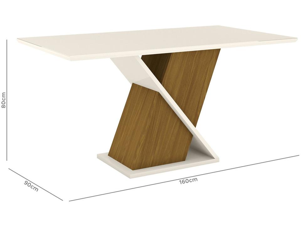 Mesa de Jantar 6 Lugares Retangular Tampo de Vidro - 8