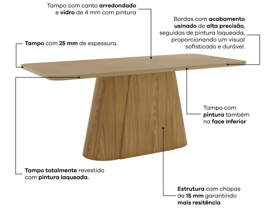 Mesa de Jantar 8 Cadeiras Retangular Henn Olívia - 1