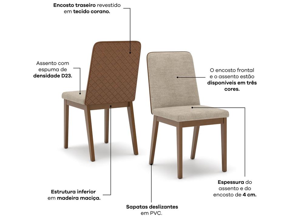 Mesa de Jantar 8 Cadeiras Retangular Henn Olívia - 2