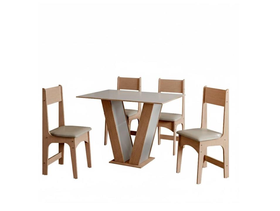 Mesa de Jantar com 4 Cadeiras Retangular Luiza Sonetto Móveis - 2