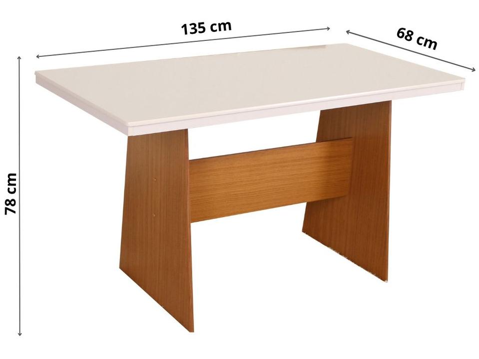 Mesa de Jantar com 6 Cadeiras Retangular Cinamomo/Off White Destak Móveis São Carlos - 3