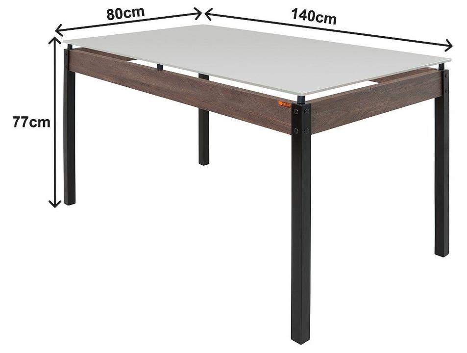 Mesa de Jantar de Aço com Madeira e Tampo de Vidro 6 Cadeiras Retangular Ciplafe Panamá - 1