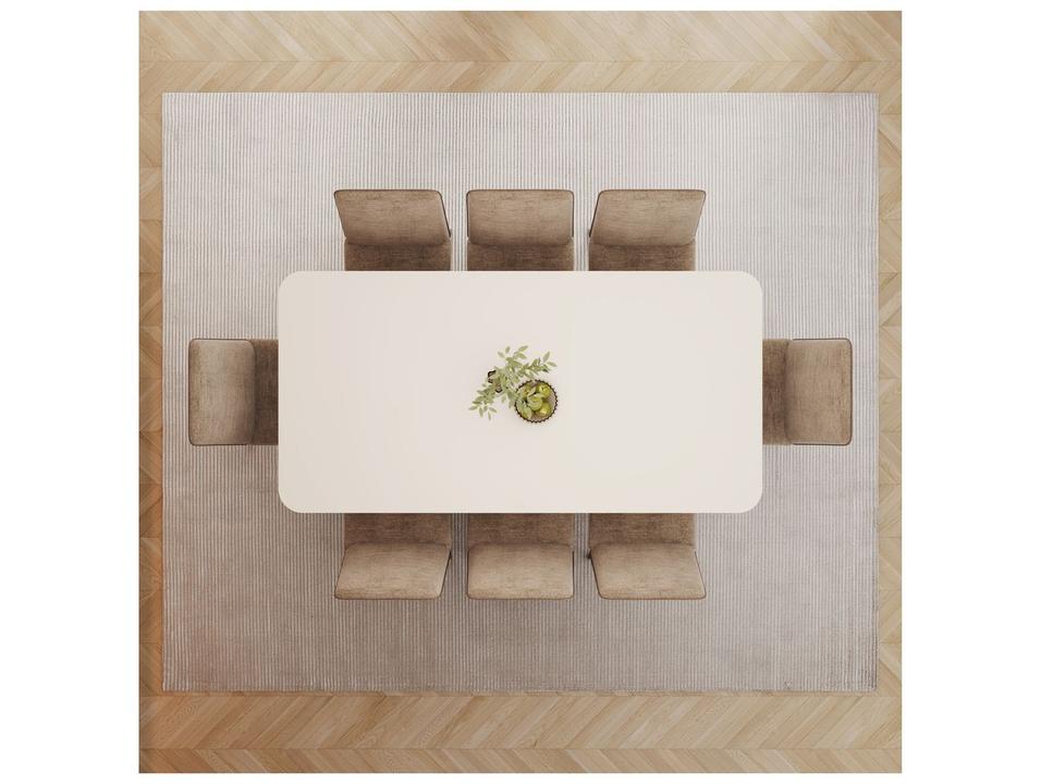 Mesa de Jantar8 Cadeiras Retangular Tampo de Vidro Henn Olívia - 12