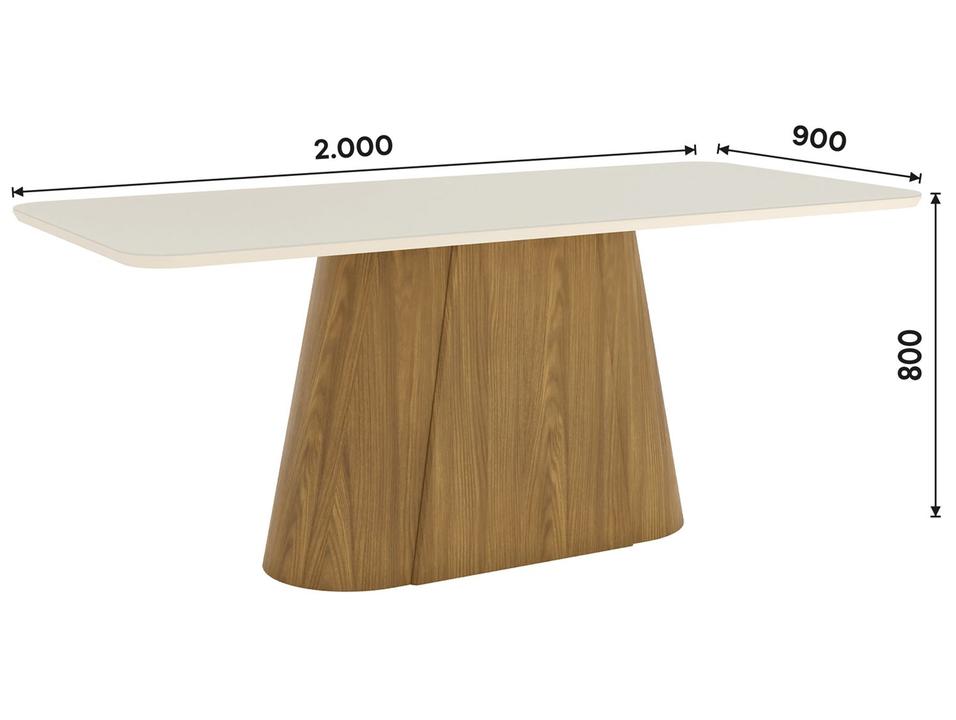 Mesa de Jantar8 Cadeiras Retangular Tampo de Vidro Henn Olívia - 3