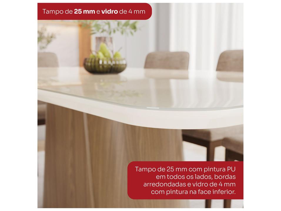 Mesa de Jantar8 Cadeiras Retangular Tampo de Vidro Henn Olívia - 6