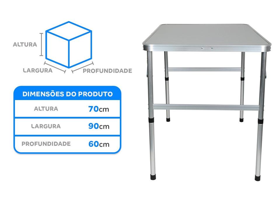 Mesa Dobrável Multiuso 90x60cm Otello DOB-AL2 - 5