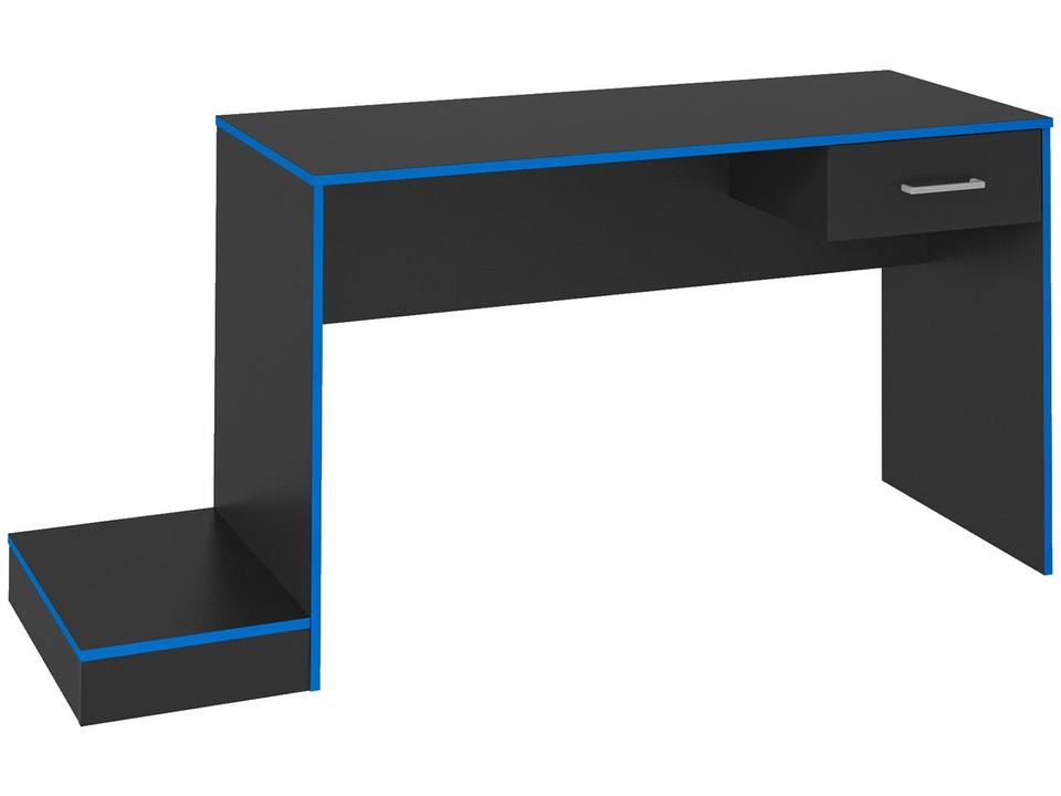 Mesa Gamer Artely Preto e Azul 1 Gaveta - 3