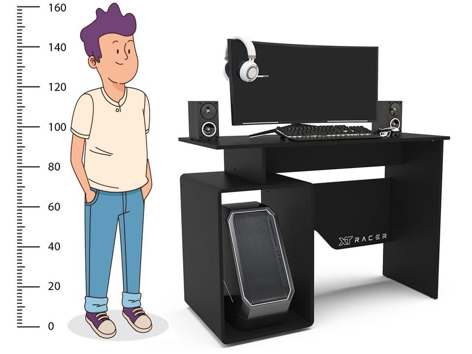 Mesa Gamer XT Racer Art Preto e Branco 1 Nicho - 5