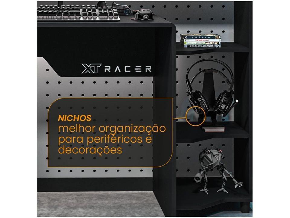 Mesa Gamer XT Racer Control Preta e Branca 5 Nichos - 3