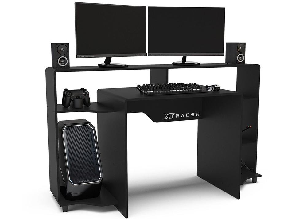 Mesa Gamer XT Racer Control Preta e Branca 5 Nichos - 2