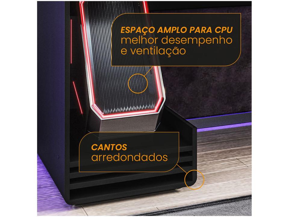 Mesa Gamer XT Racer Line Preto e Branco - 3