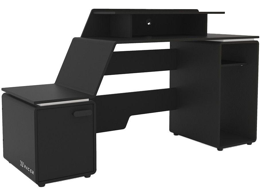 Mesa Gamer XT Racer Space Two Preto e Vermelho 2 Nichos 1 Porta