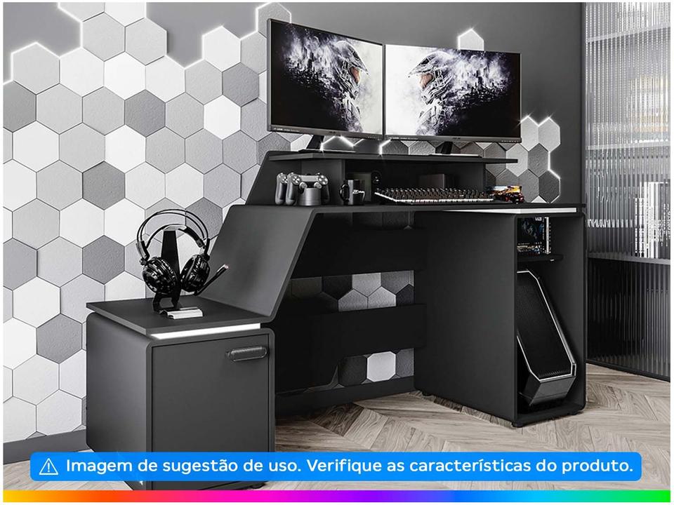 Mesa Gamer XT Racer Space Two Preto e Branco 2 Nichos 1 Porta - 1