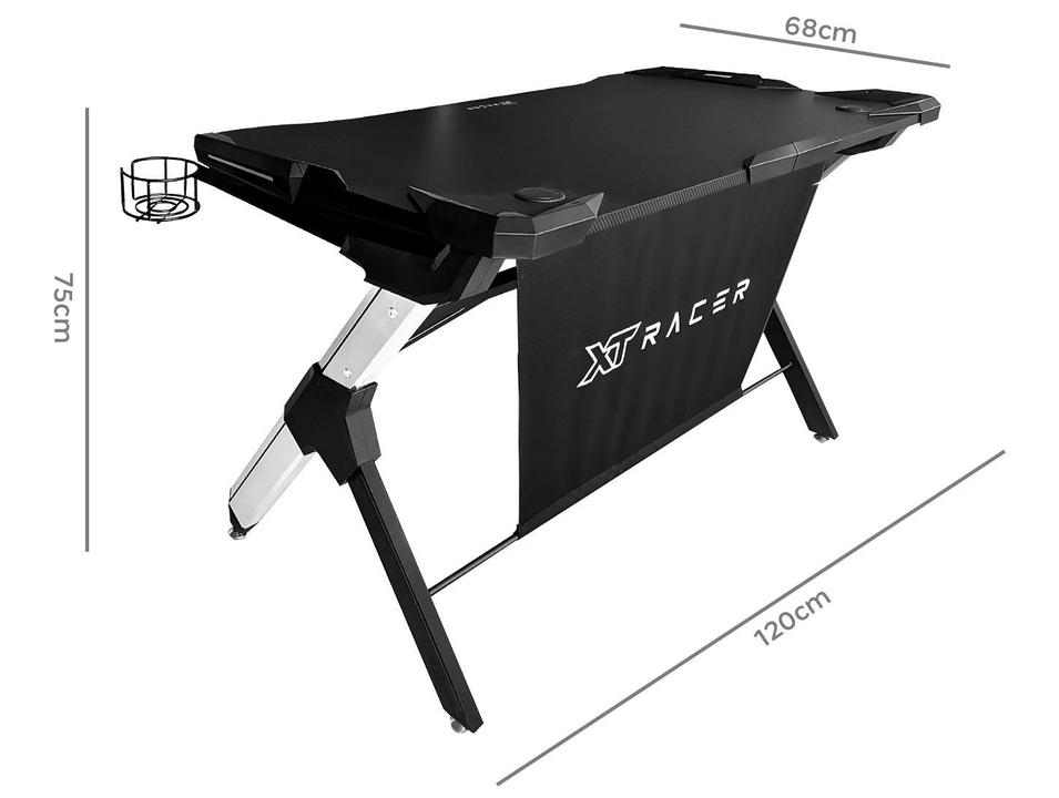 Mesa Gamer XT Racer XTM1002 Experience Series Preto e Prata - 6