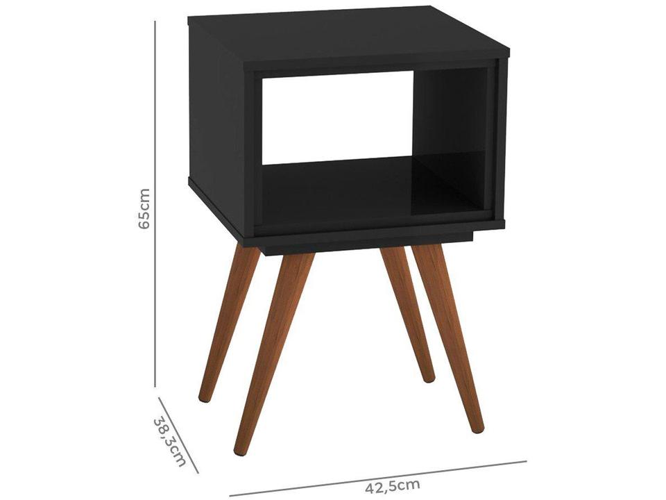 Mesa Lateral de Madeira Pés Palito Retrô 40 Olivar Móveis - 3