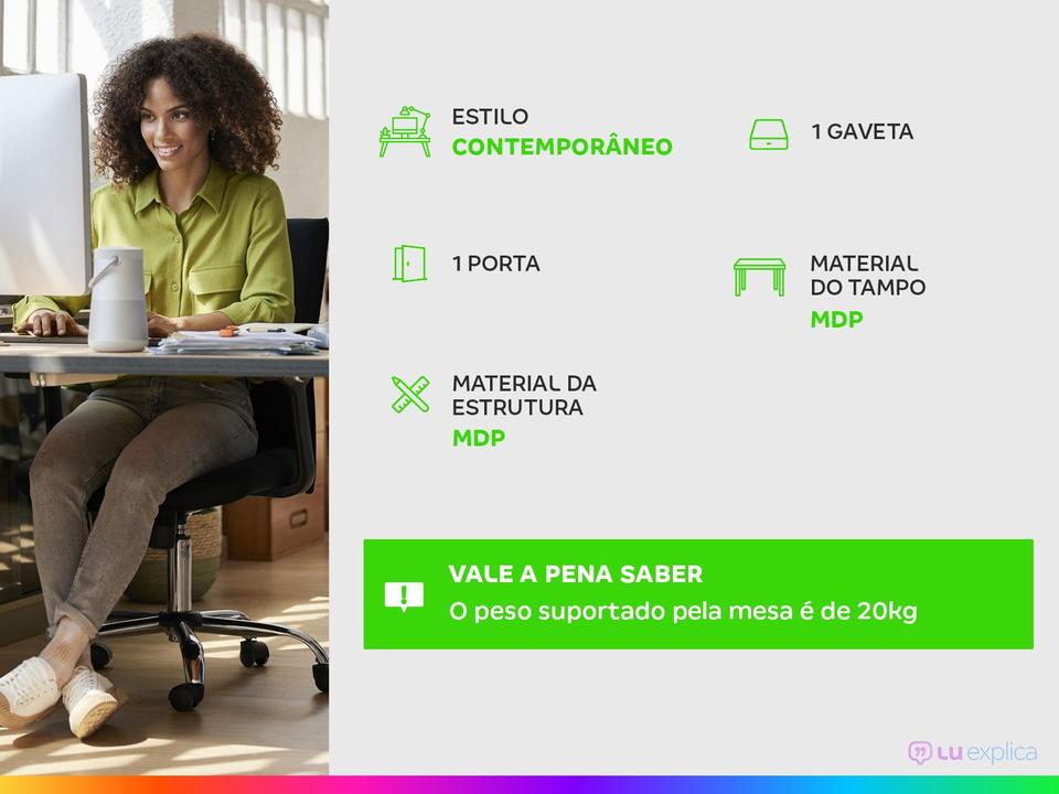Mesa para Computador de Canto 1 Gaveta 1 Porta - 1