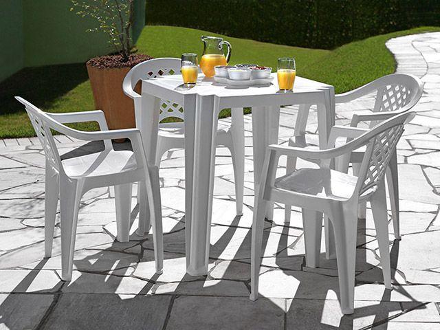 Mesa Quadrada Polipropileno Tramontina Tambaú 92314010 Branco - 6