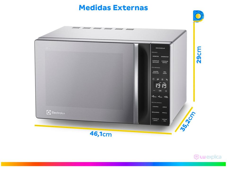 Micro-ondas Electrolux 23L Prata Efficient ME23S - 8