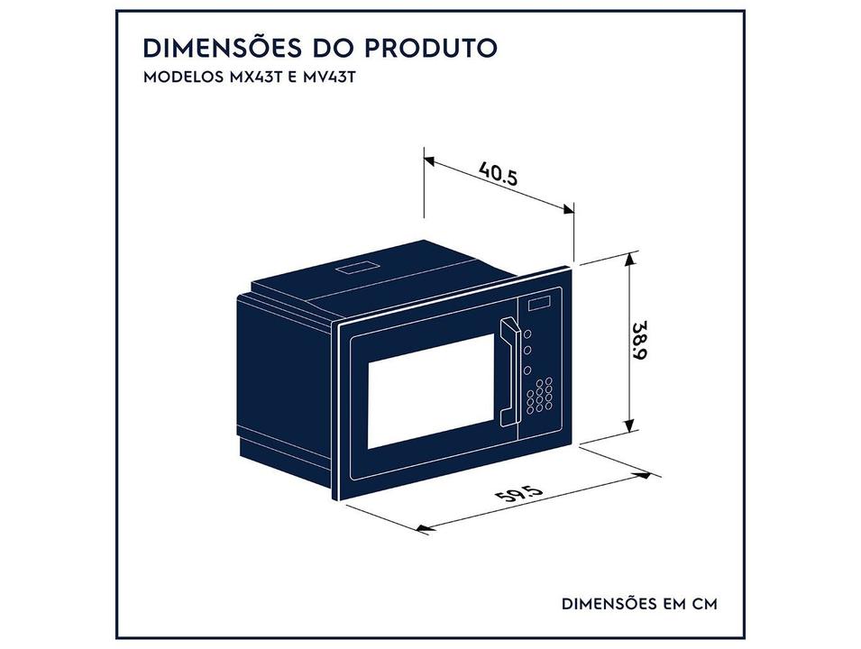 Micro-ondas Electrolux 34L Preto MV43T - 10