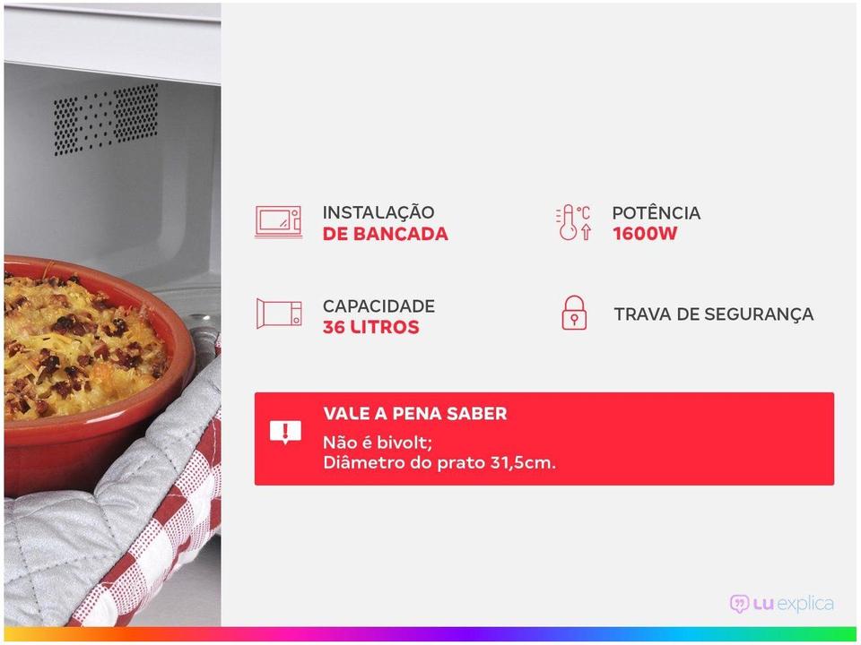 Micro-ondas Electrolux 36L Inox Efficient com Descongelamento Assistido ME36S - 8