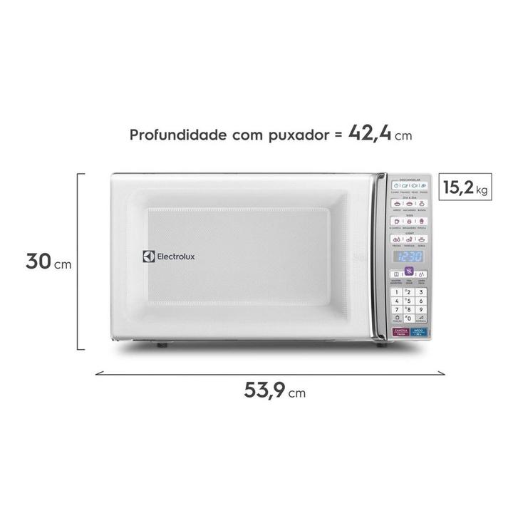 Micro-ondas Electrolux de bancada Branco com Função Tira Odor e Manter Aquecido 34L MEO4 - 1