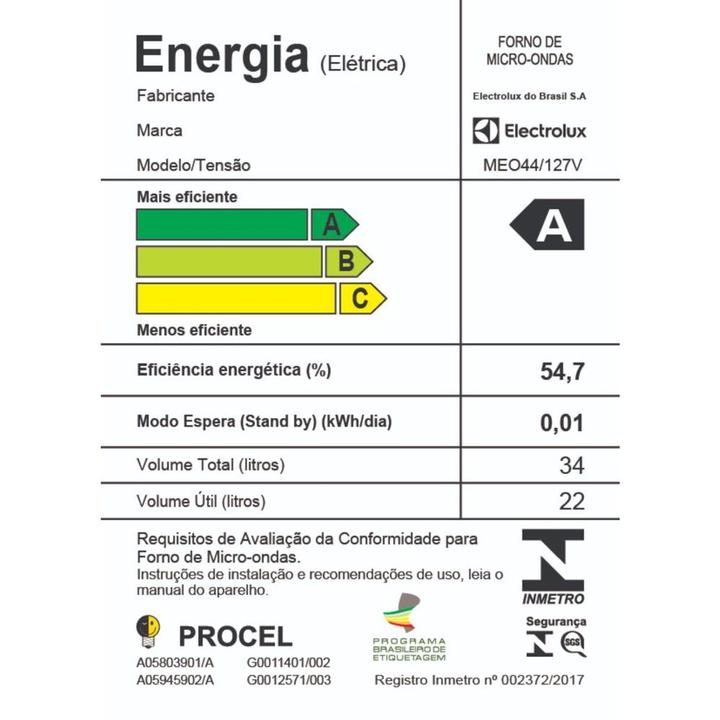 Micro-ondas Electrolux de bancada Branco com Função Tira Odor e Manter Aquecido 34L MEO4 - 2