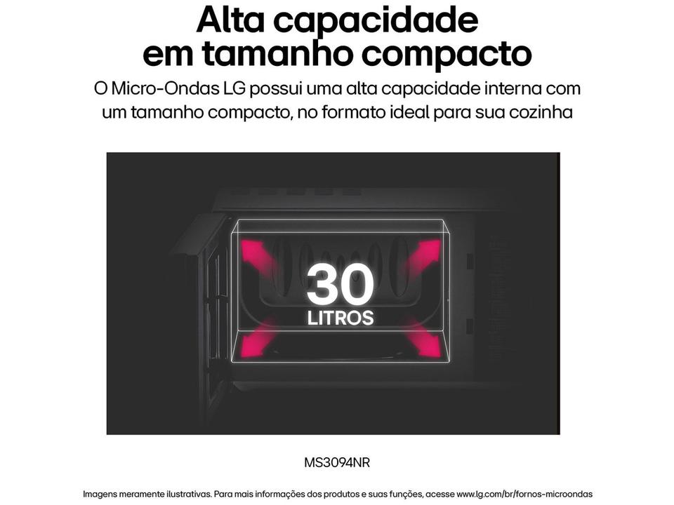 Micro-ondas LG 30L Espelhado Solo NeoChef MS3094NR.FBKFLGZ - 9