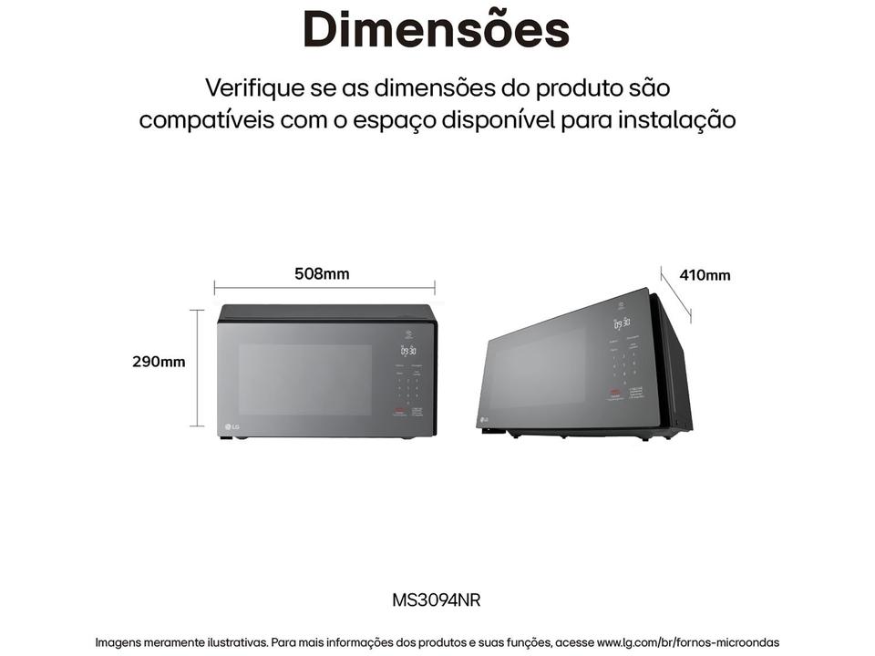 Micro-ondas LG 30L Espelhado Solo NeoChef MS3094NR.FBKFLGZ - 9