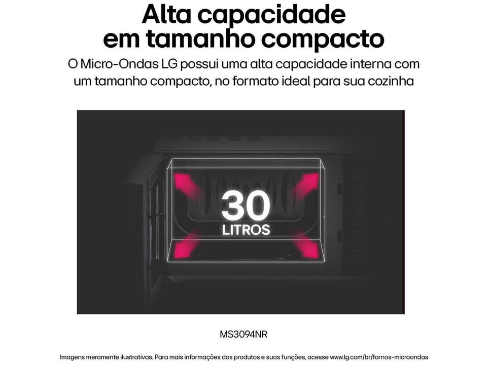 Micro-ondas LG 30L Espelhado Solo NeoChef MS3094NR.FBKFLGZ - 9