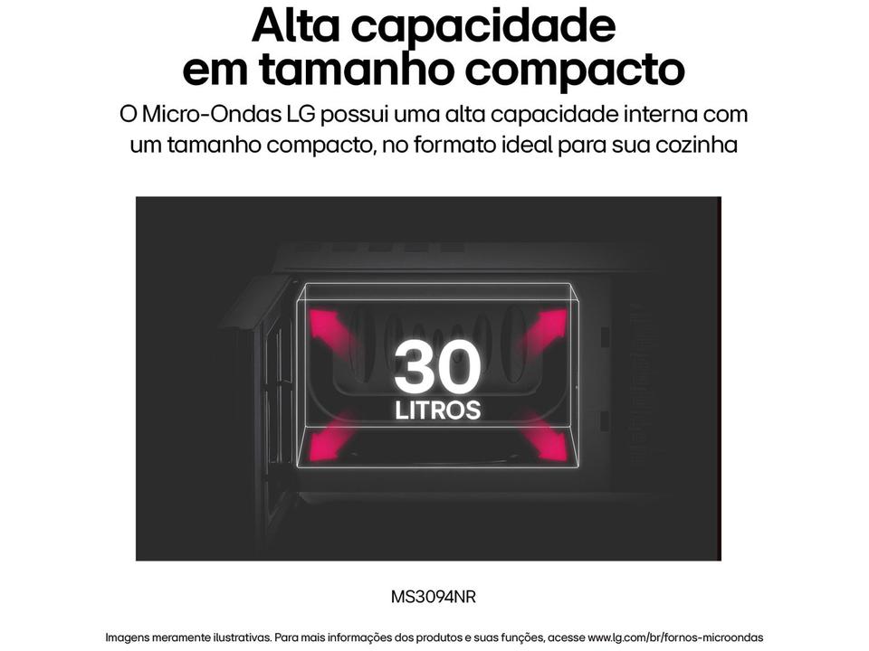 Micro-ondas LG 30L Espelhado Solo NeoChef MS3094NR.FBKFLGZ - 8