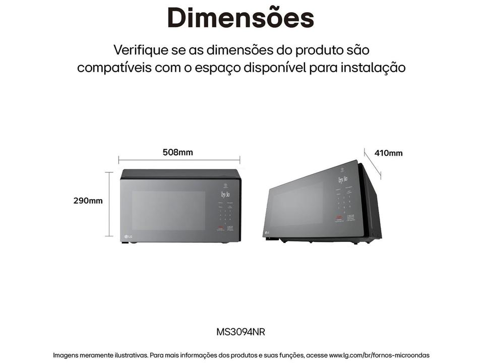Micro-ondas LG 30L Espelhado Solo NeoChef MS3094NR.FBKFLGZ - 10