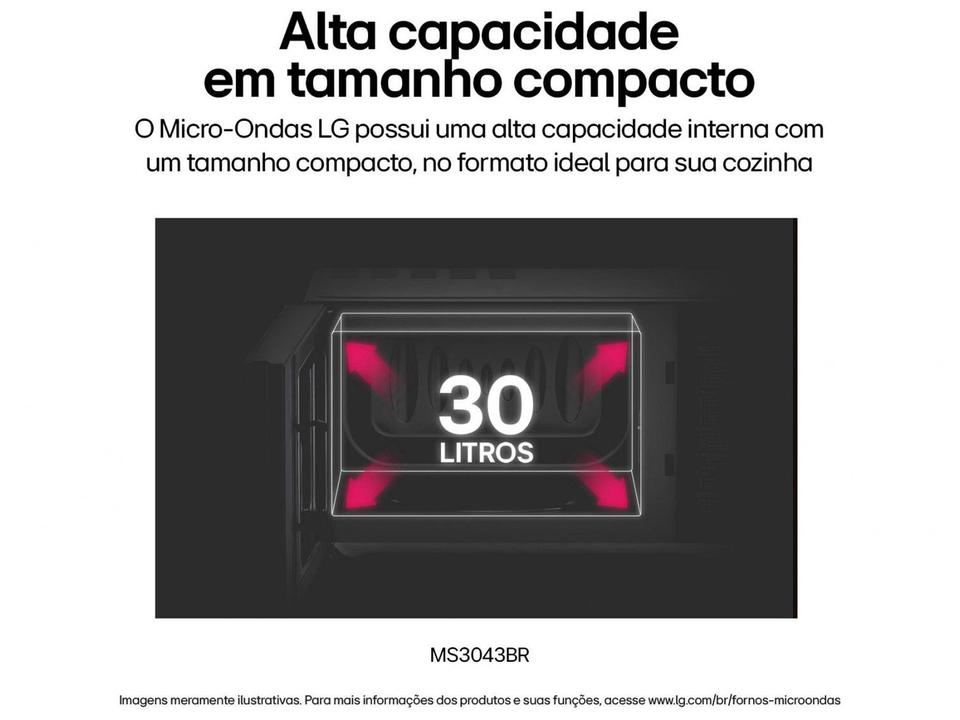 Micro-ondas LG 30L Prata MS3043BR - 15