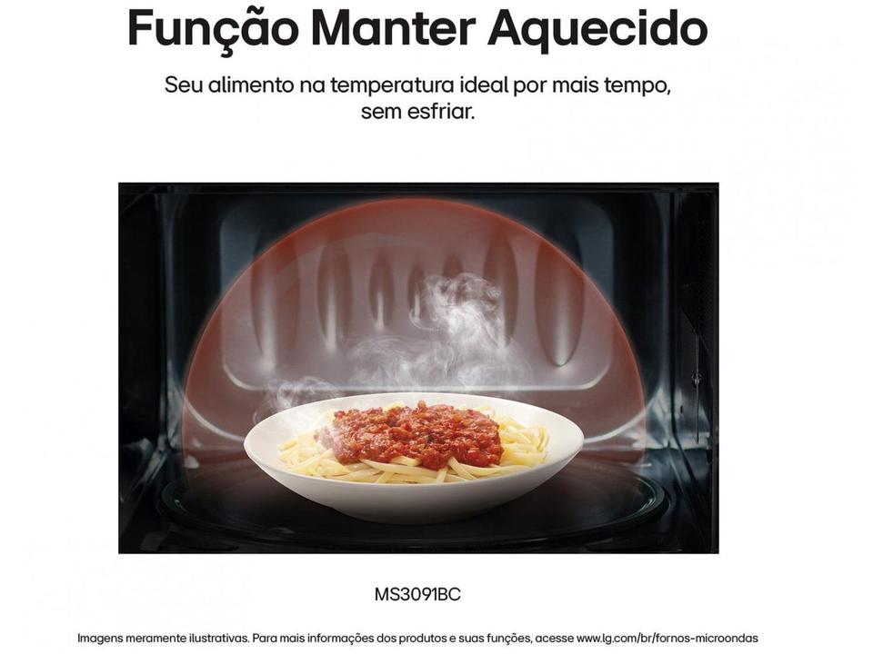 Micro-ondas LG 30L Solo MS3091BC Branco e Preto - 7