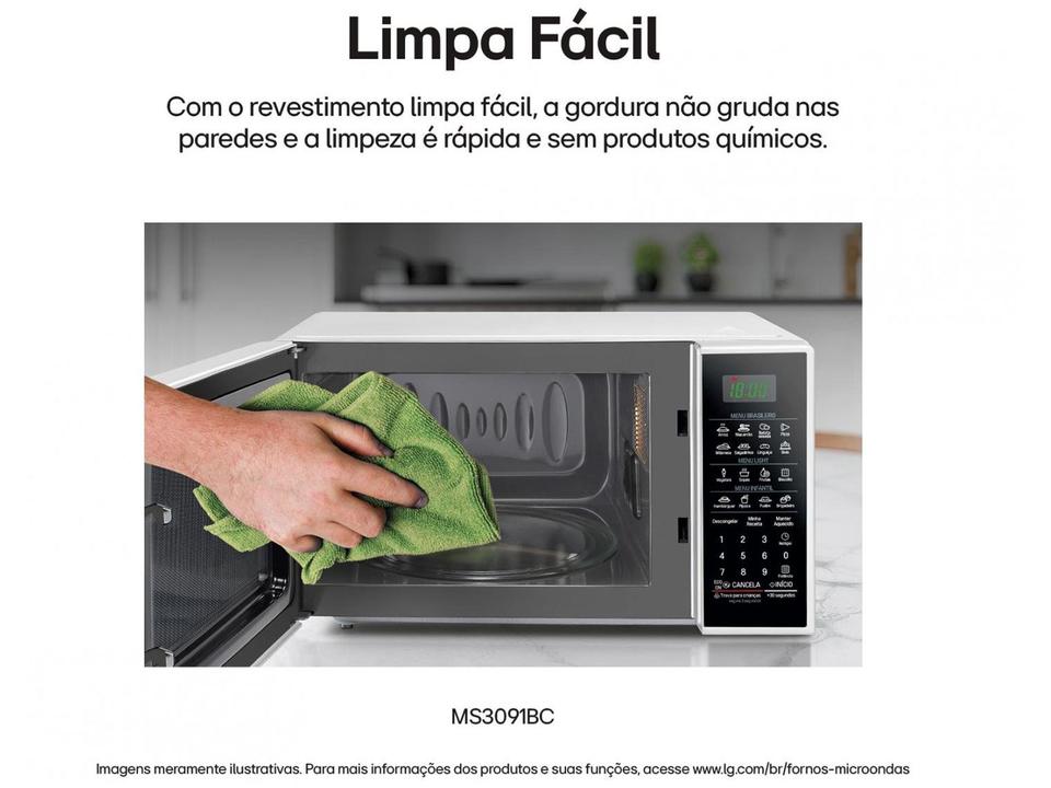 Micro-ondas LG 30L Solo MS3091BC Branco e Preto - 2
