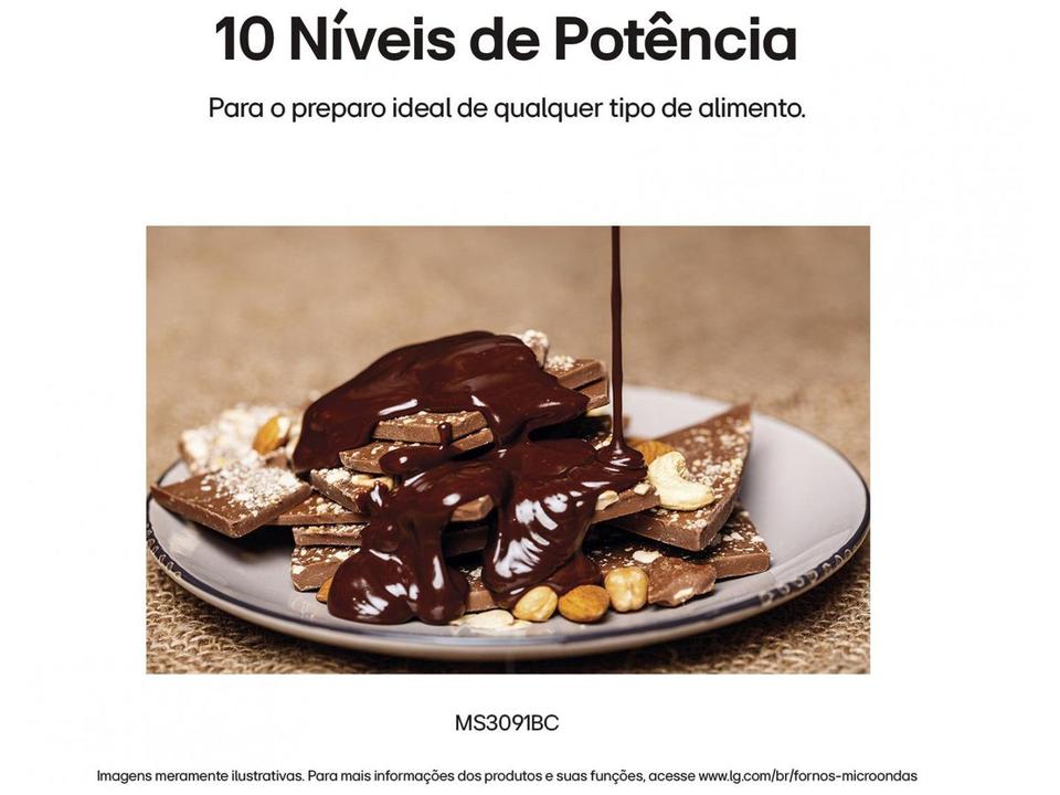 Micro-ondas LG 30L Solo MS3091BC Branco e Preto - 8